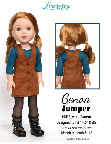 Liberty Jane WellieWishers Genoa Jumper 14 - 14.5 inch Doll Clothes Pattern Pixie Faire