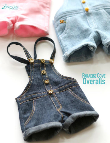 Liberty Jane WellieWishers Paradise Cove Overalls 14 - 14.5 inch Doll Clothes Pattern Pixie Faire