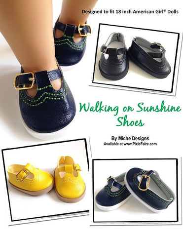 Miche Designs Shoes Walking on Sunshine  18" Doll Shoes Pixie Faire