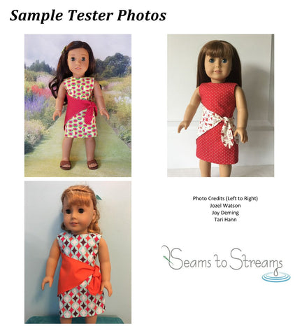 Seams to Streams 18 Inch Modern Knot What I Expected Dress 18" Doll Clothes Pattern Pixie Faire