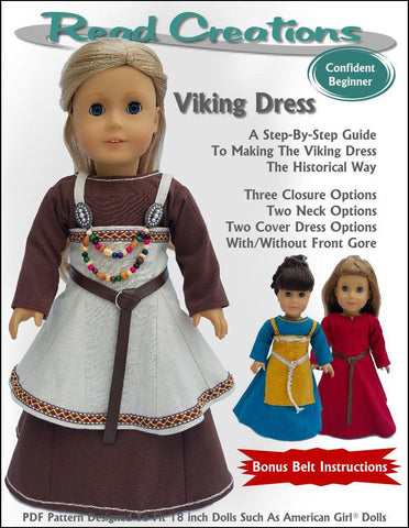 Read Creations 18 Inch Historical Viking Dress 18" Doll Clothes Pattern Pixie Faire