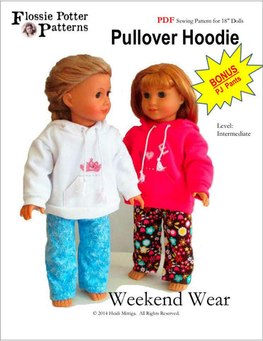 Flossie Potter 18 Inch Modern Weekend Wear Pullover Hoodie and PJ Pants 18" Doll Clothes Pixie Faire