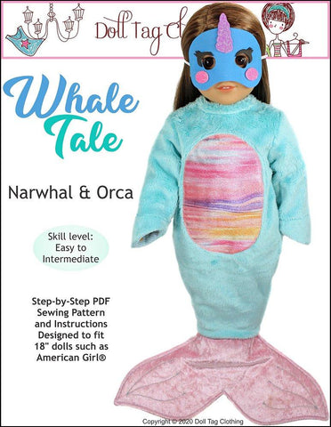 Doll Tag Clothing 18 Inch Modern Whale Tale 18" Doll Clothes Pixie Faire