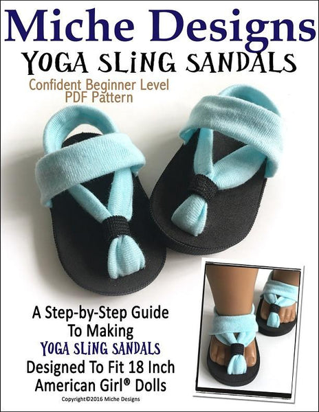 Miche Designs Yoga Sling Sandals Doll Clothes Pattern 18 inch