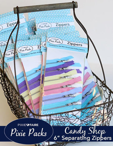 Pixie Faire Pixie Packs Pixie Packs 6" Separating Zippers - Candy Shop Pixie Faire