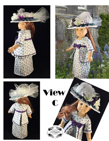 Crabapples 18 Inch Historical Afternoon Stroll 18" Doll Clothes Pattern Pixie Faire