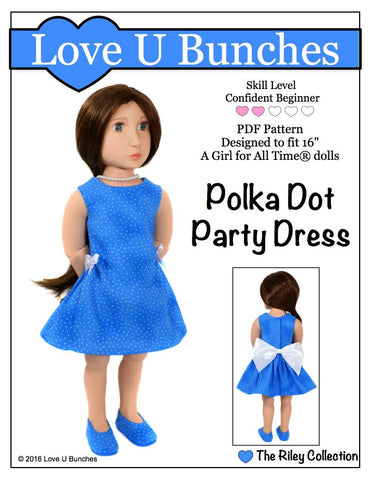 Love U Bunches A Girl For All Time Polka Dot Party Dress for AGAT Dolls Pixie Faire