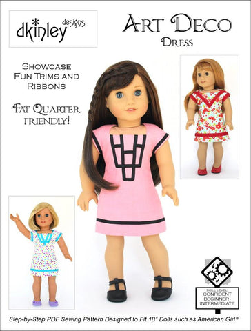 Dkinley Designs 18 Inch Modern Art Deco Dress 18" Doll Clothes Pattern Pixie Faire