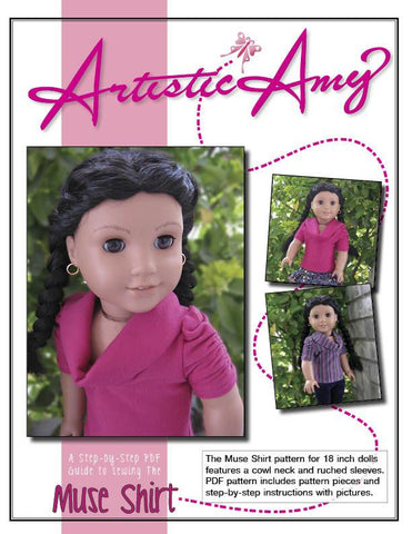 Artistic Amy 18 Inch Modern Muse Shirt 18" Doll Clothes Pattern Pixie Faire