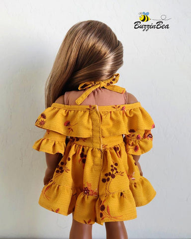 BuzzinBea 18 Inch Modern Wildflower Dress 18" Doll Clothes Pattern Pixie Faire
