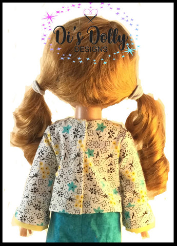 Di's Dolly Designs WellieWishers Bow Beautiful Blouse 14-15" Doll Clothes Pattern Pixie Faire