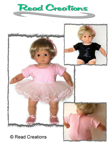 Read Creations Bitty Baby/Twin Ballet Leotard 15" Baby Doll Clothes Pattern Pixie Faire