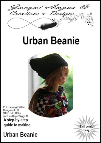 Jacqui Angus Creations & Designs BJD Urban Beanie Pattern for MSD Ball Jointed Dolls Pixie Faire