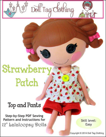 Doll Tag Clothing Lalaloopsy Strawberry Patch Top and Pants Pattern for Lalaloopsy Dolls Pixie Faire