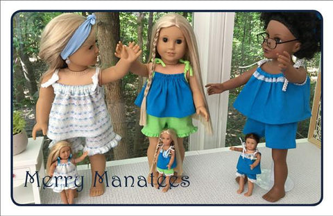 Merry Manatees 18 Inch Modern Catching Z's 18" Doll Clothes Pattern Pixie Faire