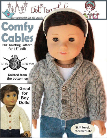 Doll Tag Clothing Knitting Comfy Cables Knitting Pattern Pixie Faire