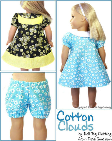 Doll Tag Clothing 18 Inch Modern Cotton Clouds 18" Doll Clothes Pixie Faire