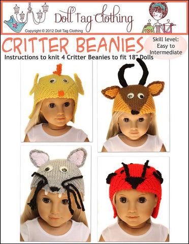 Doll Tag Clothing Knitting Critter Beanies Knitting Pattern Pixie Faire