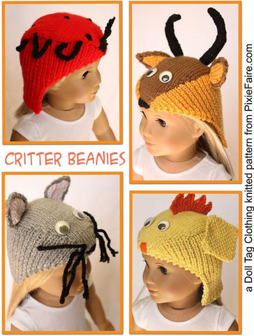 Doll Tag Clothing Knitting Critter Beanies Knitting Pattern Pixie Faire