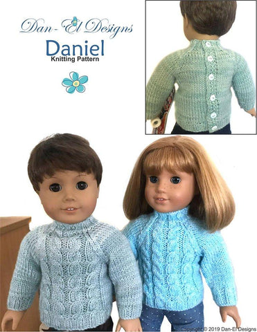 Dan-El Designs Knitting Daniel 18" Doll Knitting Pattern Pixie Faire