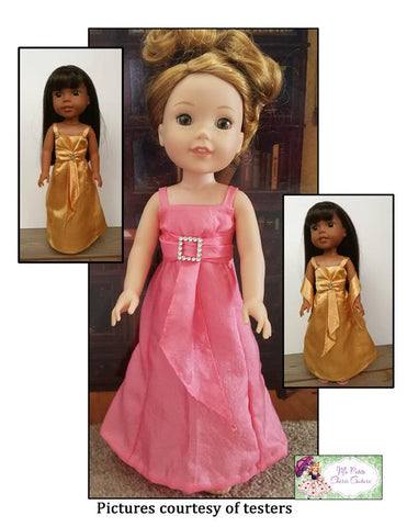 Mon Petite Cherie Couture WellieWishers Diamond Cascade Dress 14.5" Doll Clothes Pattern Pixie Faire