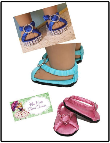 Mon Petite Cherie Couture Shoes Diamond Sandals 18" Doll Shoes Pixie Faire