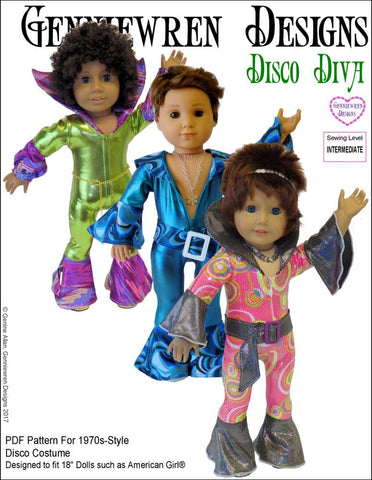 Genniewren 18 Inch Historical Disco Diva 18" Doll Clothes Pattern Pixie Faire