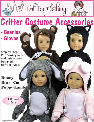 Doll Tag Clothing 18 Inch Modern Critter Costume Accessories 18" Doll Clothes Pattern Pixie Faire