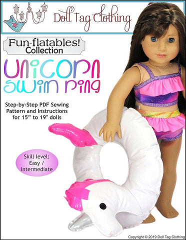 Doll Tag Clothing 18 Inch Modern Fun-flatable Unicorn 15" - 18" Doll Accessories Pixie Faire