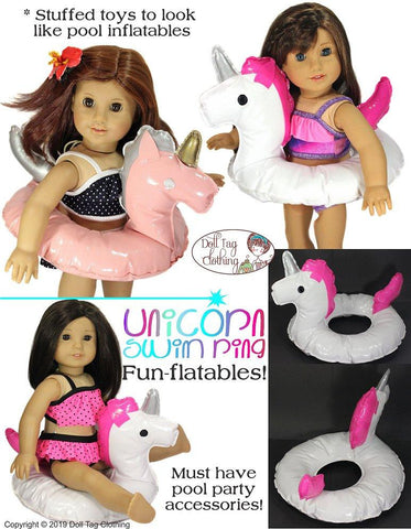 Doll Tag Clothing 18 Inch Modern Fun-flatable Unicorn 15" - 18" Doll Accessories Pixie Faire