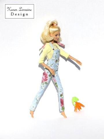 Karen Lorraine Design Barbie Dungarees Pattern for 11-1/2" Fashion Dolls Pixie Faire