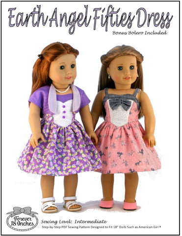 Forever 18 Inches 18 Inch Historical Earth Angel Fifties Dress 18" Doll Clothes Pattern Pixie Faire
