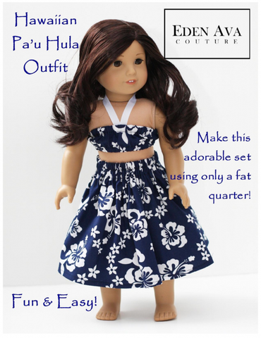 Eden Ava 18 Inch Modern Hawaiian Pa’u Hula Outfit 18" Doll Clothes Pixie Faire