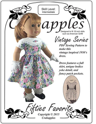 Crabapples 18 Inch Historical Fifties Favorite 18" Doll Clothes Pattern Pixie Faire