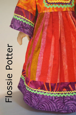 Flossie Potter 18 Inch Historical Flower Child Maxi Dress 18" Doll Clothes Pixie Faire