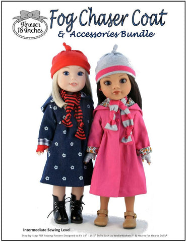 Forever 18 Inches WellieWishers Fog Chaser Coat and Accessories Bundle 14-14.5" Doll Clothes Pattern Pixie Faire