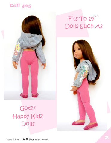Doll Joy Gotz 19 Inch Leggings Pattern for 19" Gotz Happy Kidz Dolls Pixie Faire
