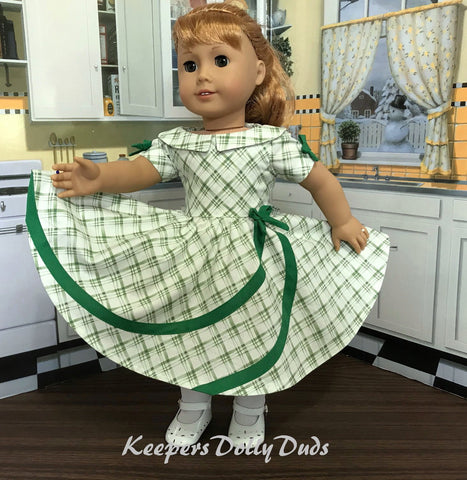 Keepers Dolly Duds Designs 18 Inch Historical 1950s Circle Swirl Dress 18" Doll Clothes Pattern Pixie Faire