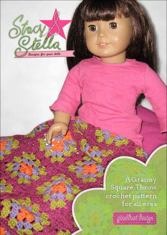 Stacy and Stella Quilt Granny Square Throw Crochet Pattern Pixie Faire