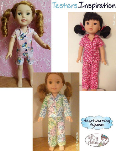 Doll Tag Clothing WellieWishers Heartwarming Pajamas 14.5" Doll Clothes Pattern Pixie Faire