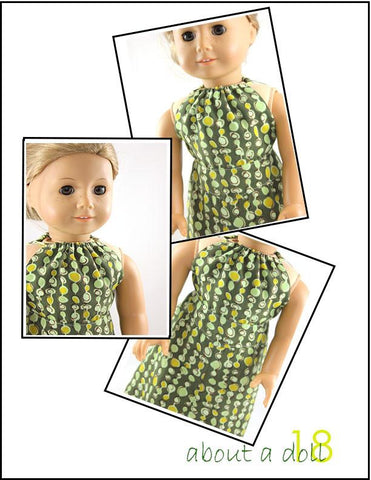 About A Doll 18 18 Inch Modern Hinata Halter Dress 18" Doll Clothes Pattern Pixie Faire