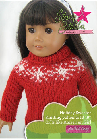 Stacy and Stella Knitting Holiday Sweater Knitting Pattern Pixie Faire