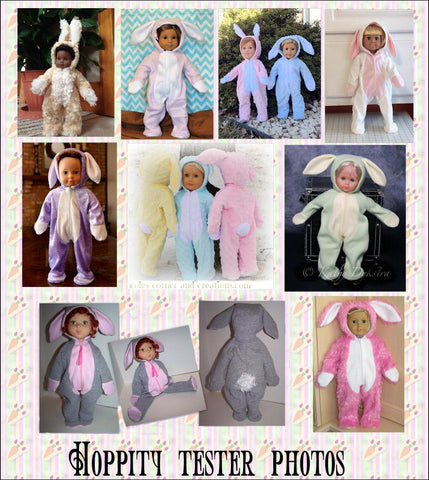 Genniewren 18 Inch Modern Hoppity Easter Bunny Outift 18" Doll Clothes Pattern Pixie Faire
