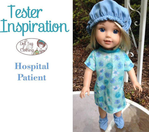 Doll Tag Clothing WellieWishers Hospital Patient Pattern for 13 to 14.5 Inch Dolls Pixie Faire
