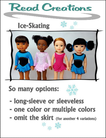 Read Creations WellieWishers Ice-Skating Leo 14.5" Doll Clothes Pattern Pixie Faire