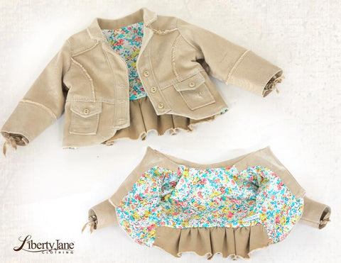 Liberty Jane 18 Inch Modern Boomerit Falls Jacket 18" Doll Clothes Pattern Pixie Faire