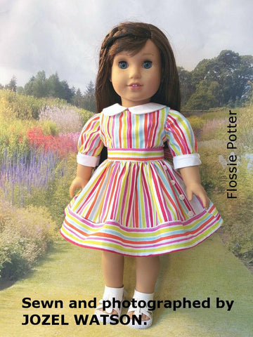 Flossie Potter 18 Inch Historical Joni's Uptown Dress 18" Doll Clothes Pattern Pixie Faire