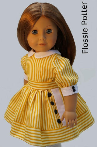 Flossie Potter 18 Inch Historical Joni's Uptown Dress 18" Doll Clothes Pattern Pixie Faire