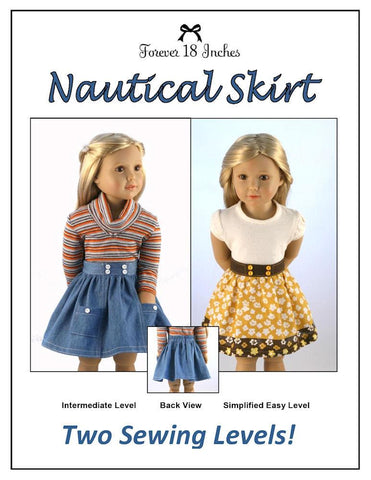Forever 18 Inches Kidz n Cats Nautical Skirt For Kidz N Cats Dolls Pixie Faire