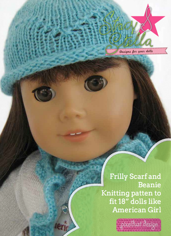 Stacy and Stella Knitting Beanie and Scarf Knitting Pattern Pixie Faire